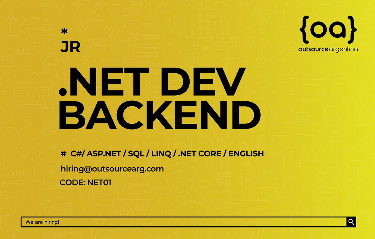 Outsource Argentina SAS has an open position for a Middle .NET Backend Developer. #NET #C #ASP #NETCORE #HIRINGNOW
outsourcearg.com/en/2022/02/25/…