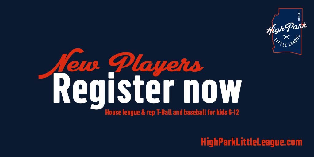 HighParkBasebal's tweet photo. Calling new players for T-Ball and baseball this spring and summer!  Register today while spaces available.  Returning players welcome.  Baseball player eval dates TBD. https://t.co/uSEDNbNH7c. #highparklittleleague #hpll #baseball #highparktoronto #littleleague https://t.co/NvJusooGfm