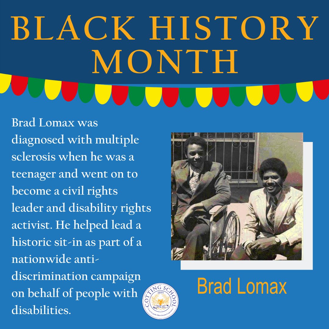 CottingSchool's tweet photo. In honor of Black History Month, we're highlighting the work of a couple of amazing members of the Black community with disabilities.

#BlackHistoryMonth #DisabledBlackHistory #Diversabilities https://t.co/tMz0ZPqd2o