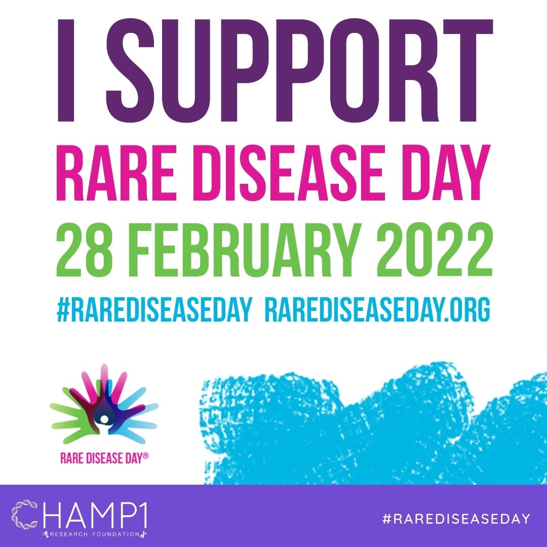 CHAMP1Research's tweet photo. Today is Rare Disease Day, the day to raise awareness for the 300 million people living with rare disease around the world and their families and carers. #RareDiseaseDay #CHAMP1research #Champ1
#RareDiseaseDay2022 Donate to CHAMP1 Research Foundation: https://t.co/8I2z2wSi8z https://t.co/yFUIeWceLz
