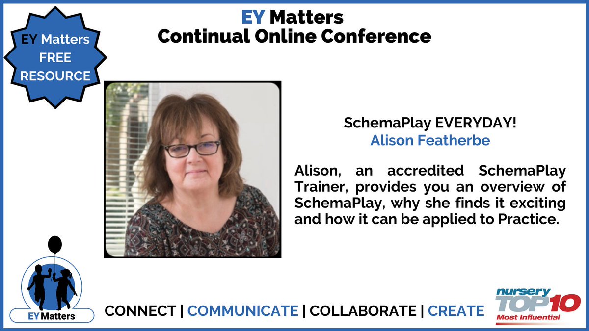 EY_Matters's tweet photo. #SchemaPlay Every Day with @AllyFeatherbe - join Ally on our #EYMatters Online Training &amp; Resource Platform - just one of the #FreeToView presentations! So proud to have this as part of our programme! #TeamEarlyChildhood #EYTalking https://t.co/8R7LMDeC0T https://t.co/gXcNgMclRt