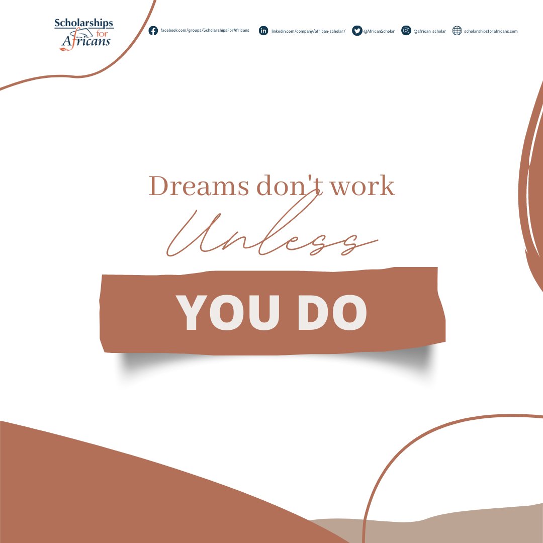 AfricanScholar's tweet photo. They say that hard work beats talent when talent doesn't work hard. 

Take this #MondayMotivation as a sign to put your plans into action!

#scholarshipsforafricans #africanscholar #internationalstudent #internationalstudentlife #studyabroad #opportunitiescorner https://t.co/OFfP0kwU8l