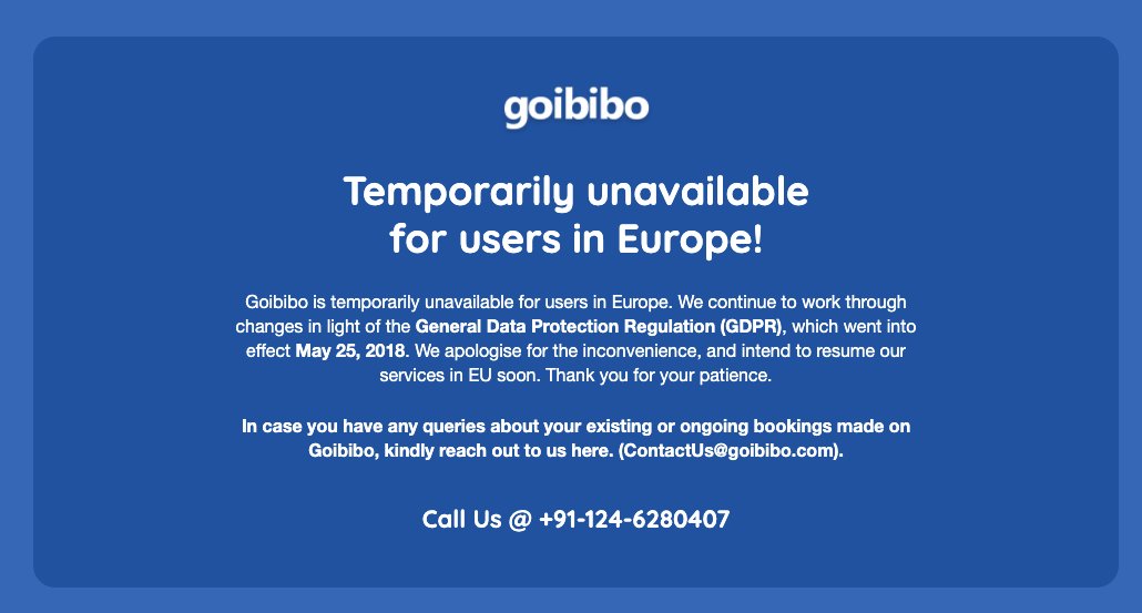 All big Indian online flight booking websites are no longer available from Europe. 3.5 years is not enough to comply with the law, it seems. <a href="/makemytrip/">MakeMyTrip</a> <a href="/YatraOfficial/">Yatra.com</a> <a href="/goibibo/">goibibo</a>