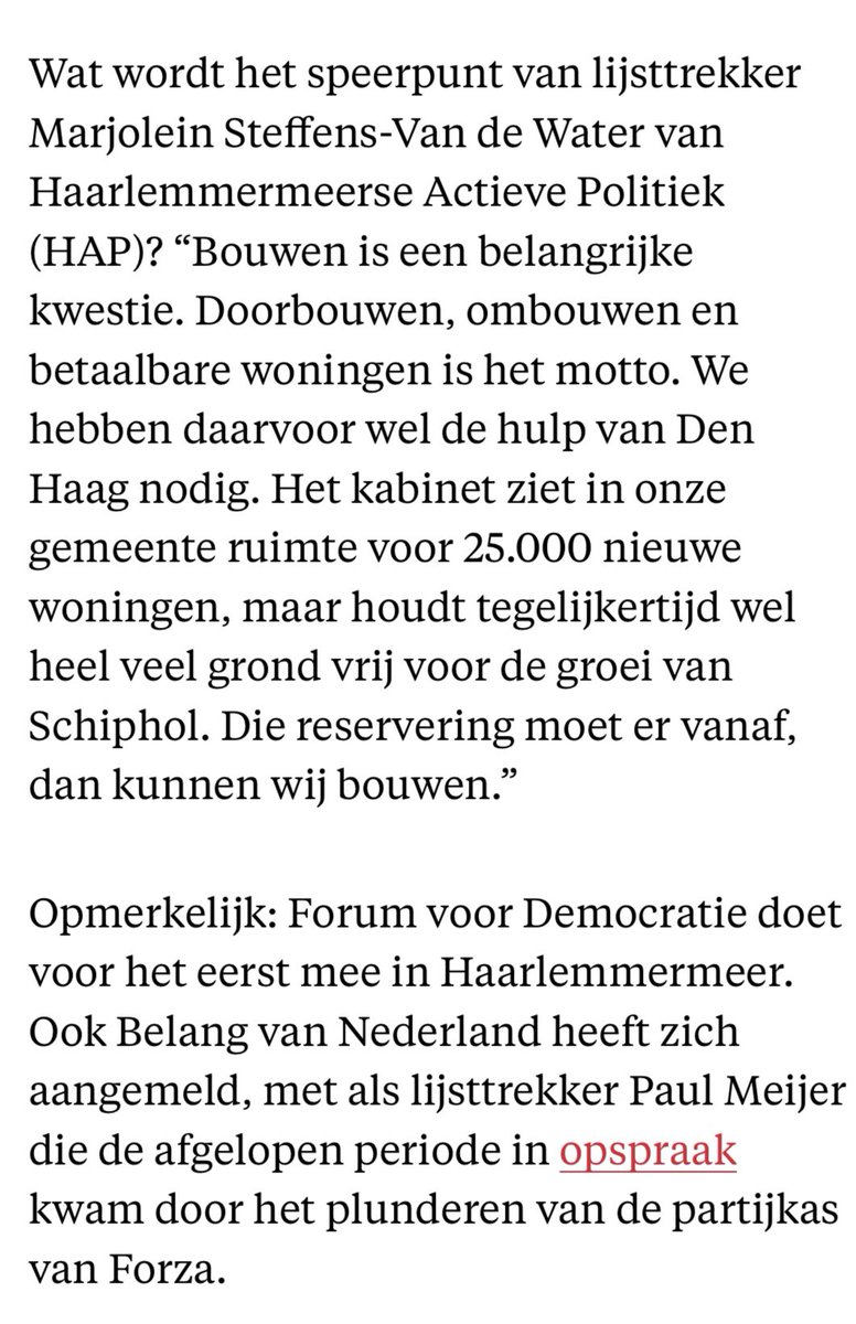 “Dóór-bouwen, ombouwen en betaalbaar voor modaal bouwen.
En de reservering vd #parallelleKaagbaan moet eraf, zodat we een leefbaar Rijsenhout kunnen bouwen met 400 extra woningen!”

Dat was mijn boodschap aan <a href="/PMeershoek/">Patrick Meershoek</a> tbv dit artikel <a href="/parool/">Het Parool</a>👇🏼

instagram.com/p/CahSfwfMULV/…