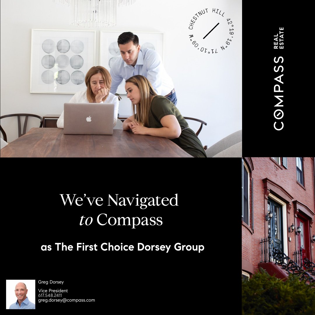 gregmdorsey's tweet photo. After 25+ years helping clients in the #GreaterBoston market with First Choice Realty, I have joined @Compass, a technology-driven real estate company. 
🌟 First Choice Dorsey Group at Compass 🌟
#realestate #Boston #investing #homebuying #homebuyer #Homeseller https://t.co/ow4aXe7eyy
