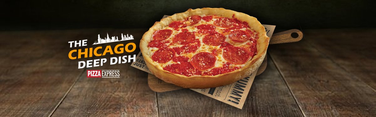 pizzaexpressmy's tweet photo. Chicago Deep Dish Pizza🍕 Golden, 2x Deeper🥧, 2x more Cheese🧀 and 2x more meat, stone baked @ 400c🔥. You know you want it 😻. Delivering 'till 2am. Order Now @ #grabfood #foodpanda or https://t.co/y3YWzF8GM9 https://t.co/P6bn5Jv36K