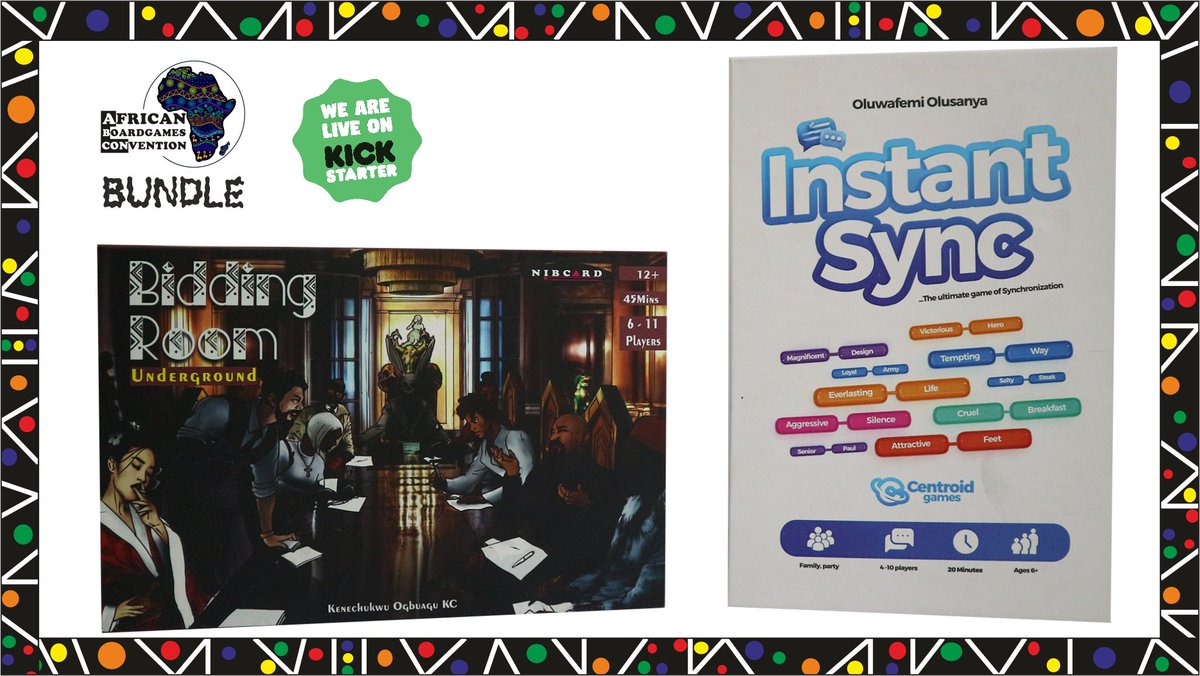 nibcardgames's tweet photo. We are live on Kickstarter!!!
Back us to reach our goal of bringing African games to the industry ๐ค๐๐ฝ๐โ๏ธ๐ฒ๐
And tell you community too. We need all the help we can get. PLEASE RETWEET ๐๐ฝ
Link https://t.co/XMHhVnSpyl
#ABConBundle #NIBCARDGames #CentroidGames #CowrieGames https://t.co/ZtZkODmePz