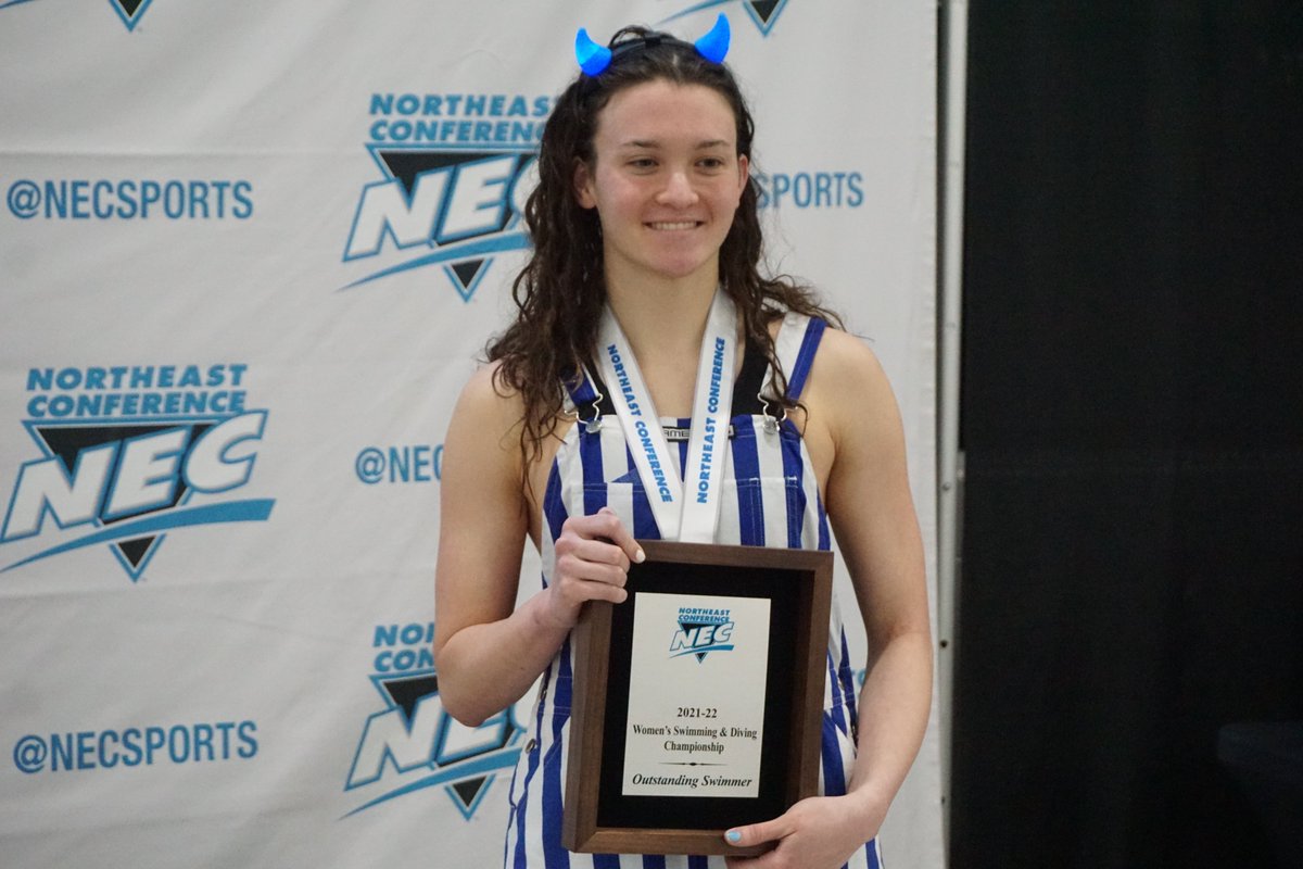 necswimdive's tweet photo. 🌟Congratulations to the 2022 #NECswimdive Women's Outstanding Swimmer, Jeannette King (@CCSUswimanddive)‼️ https://t.co/ysBBQN60GE
