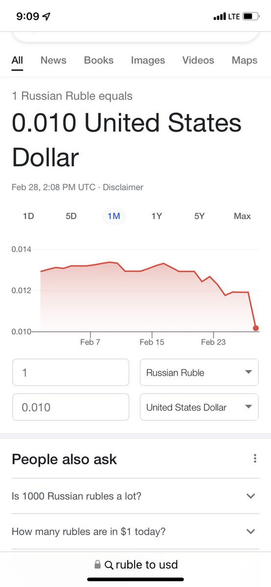 Stivnik's tweet photo. @TheSGTJoker This morning, the Ruble is worth 1 US cent. It would be worth more if it were 2-ply. #RussianProblems #StandWithUkraine https://t.co/A9XuYXSmci
