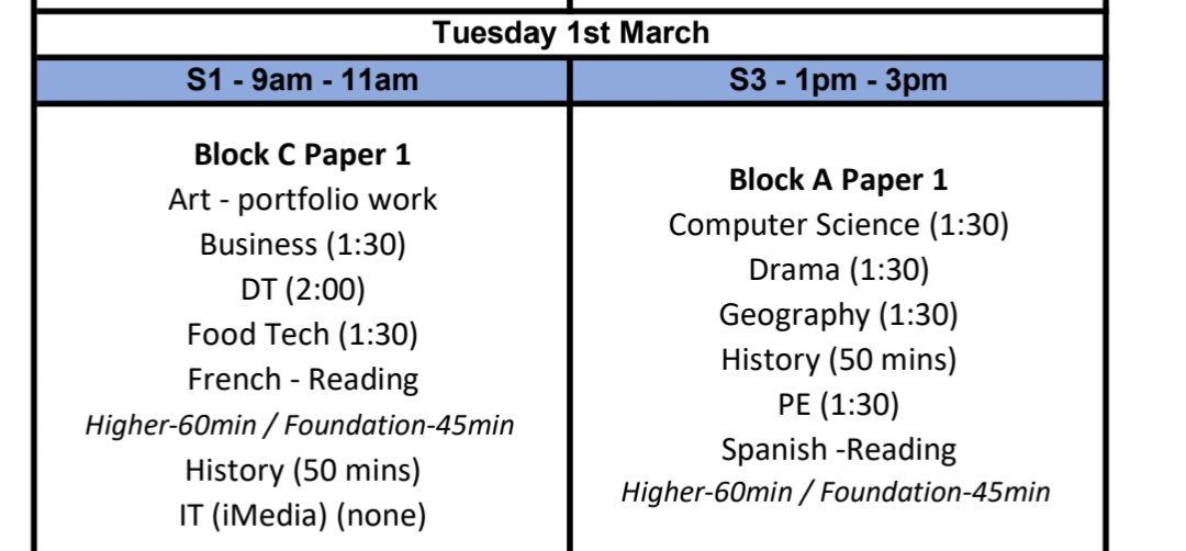 Option exams are on tomorrow. Art will be in SF2 with Mr Campbell.
<a href="/EppingStJohns/">ESJ</a> <a href="/ExamsEsj/">ESJ Exams</a>