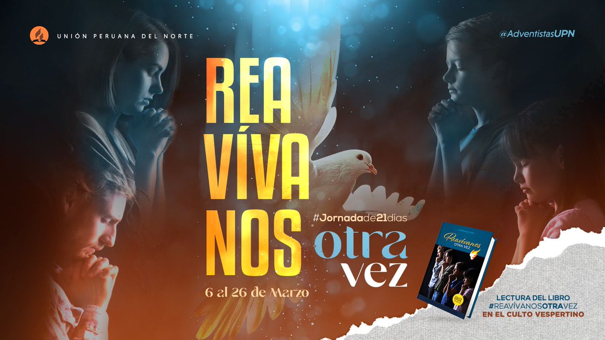 soimerdiazh's tweet photo. 📣 Está llegando la jornada de 21 días “REAVÍVANOS OTRA VEZ”🔥🕊🙏 
Prepárate junto a tu familia para participar de la lectura del libro cada noche, del 6 al 26 de marzo.☑️
Que estos 21 días fortalezcan tu comunión y relación con Dios.
#ReavívanosOtraVez #JornadaDe21Días https://t.co/LmPOQReWfI