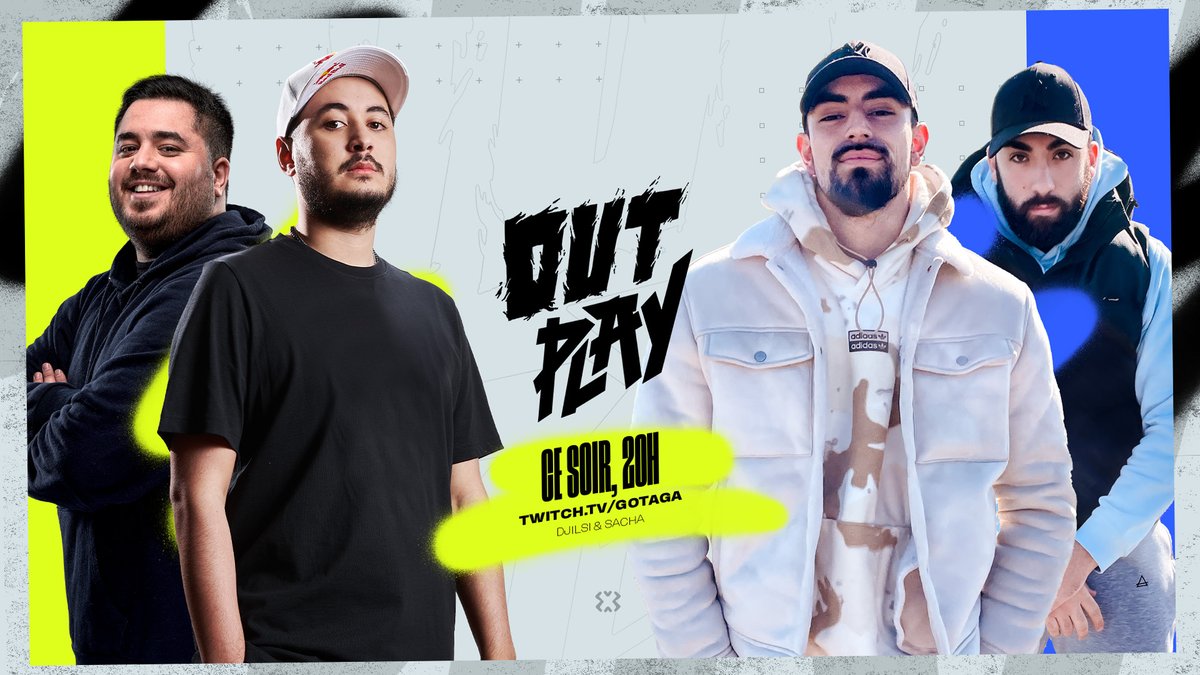 Rendez-vous ce soir à partir de 20H pour le premier #Outplay de la saison avec des invités inédits @Djilsi_ & @Sachouuuuuu 🎯 ▶️ Gotaga.tv | Twitch.tv/Gotaga