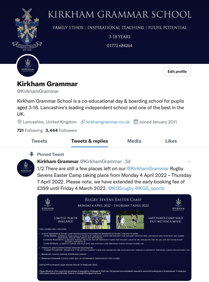 All news and information relating to <a href="/KGSEnglish/">KGS English</a> will, with effect from today, be posted on the <a href="/KirkhamGrammar/">Kirkham Grammar School</a> Twitter feed. Please follow <a href="/KirkhamGrammar/">Kirkham Grammar School</a> for all the latest news from across the whole school foundation. Thank you! #KGSfamily