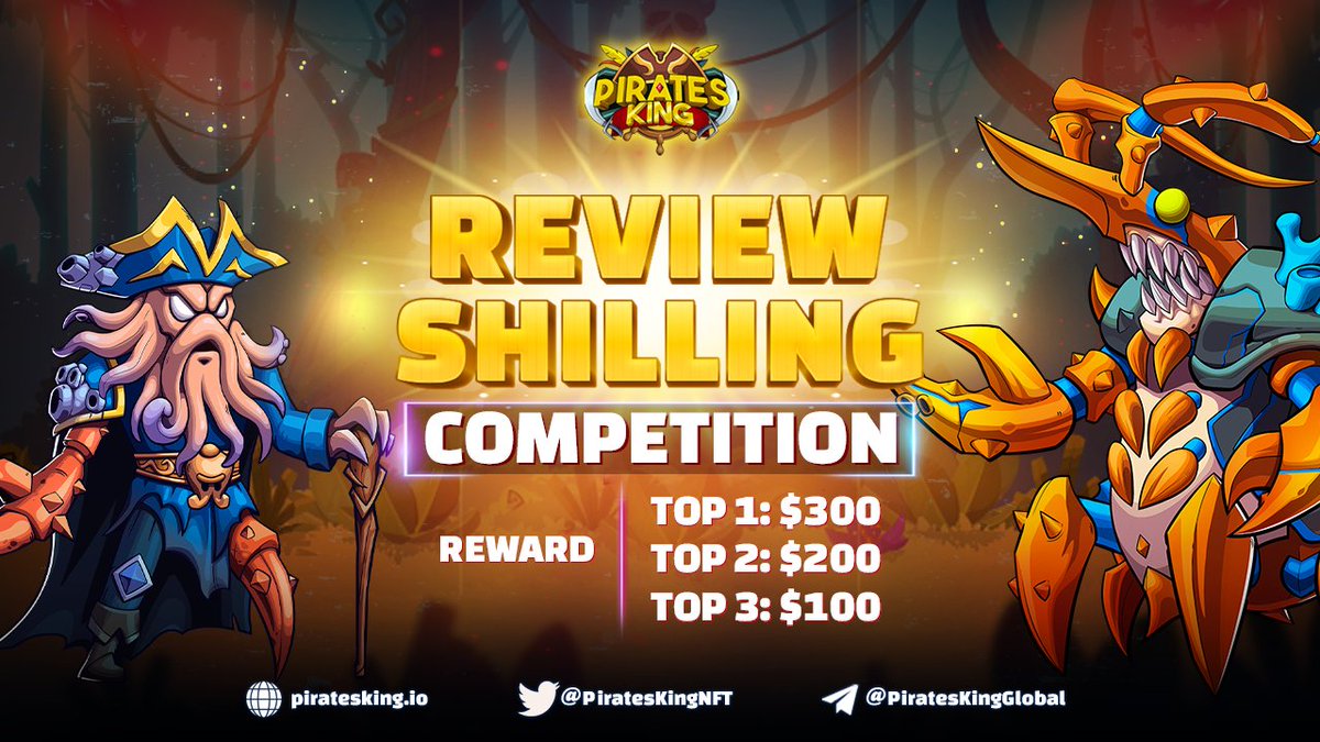 pirateskingnft's tweet photo. 🔥ARE YOU READY FOR THE FIRST EVENT OF THIS WEEK? 🔥

⏰ Time: Feb 28 - March 07 

🔗 Any review about the game can be submited to this form: https://t.co/13TxdL1nKj

🎁 Reward:
Top 1: $300 BUSD
Top 2: $200 BUSD
Top 3: $100 BUSD
Top 4: $50 BUSD
Top 5: $50 BUSD https://t.co/9emHqUmqTQ