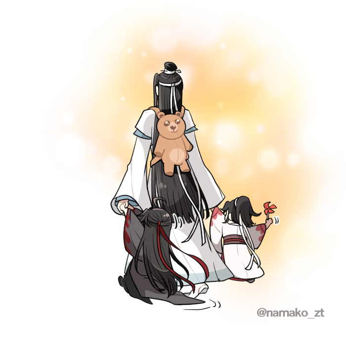 「実家(姑蘇藍氏)に帰ってきた藍湛一家

#魔道祖師 #MDZS 」|なまこ📚のイラスト