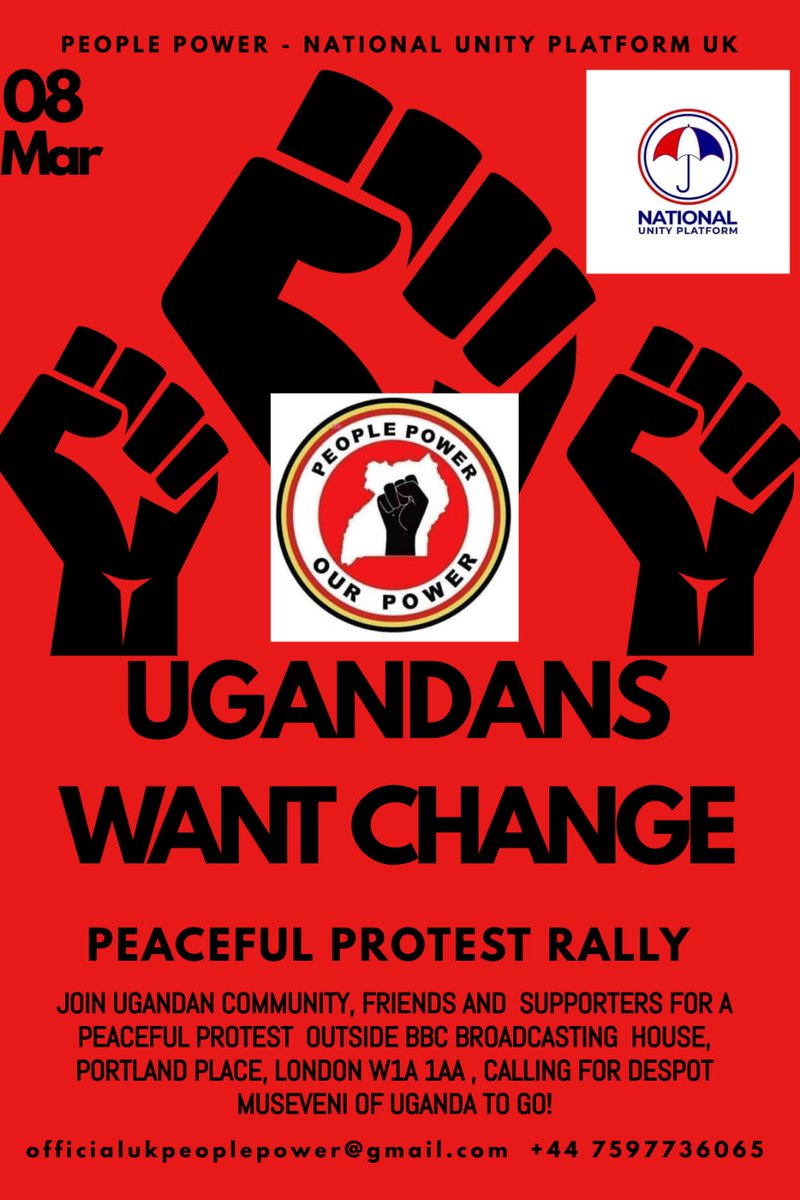 uk_nup's tweet photo. Our thoughts are with the innocent civilians in Ukraine and Russia and those whose lives are affected by wars all over the world. As world attention is focused elsewhere, abductions and torture is on the increase in Uganda. Join a peaceful protest to expose despot @KagutaMuseveni https://t.co/qJ8CMONg68