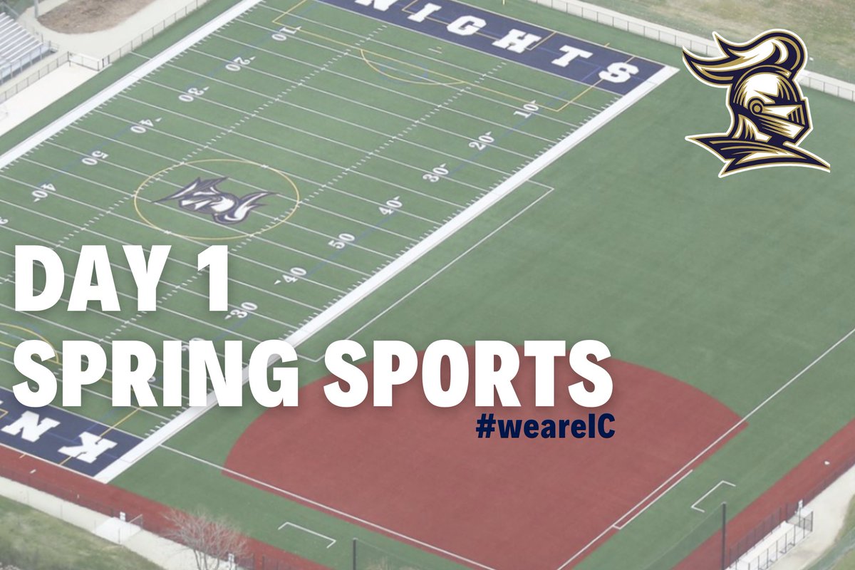 ICCPKnights's tweet photo. Today is Day 1 of the Spring Sports Season! #weareIC #iccpknights #KnightUp217 #iccpbaseball #iccptrack #iccpsoftball #iccpsoccer #iccplax #iccpbassfishing https://t.co/1b0FnrXlXx