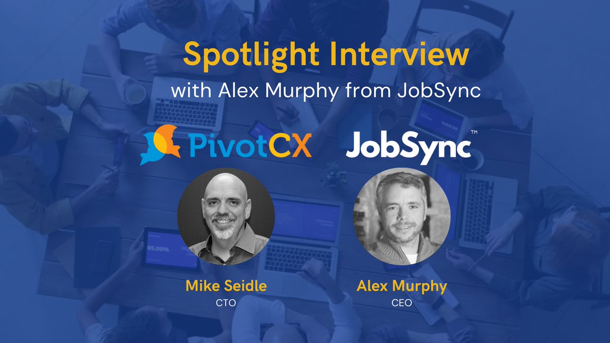 pivotcxio's tweet photo. Mike Seidle interviews @alex_murphy , CEO of @JobSync , as they delve into a few of Alexโs recruiting secrets to improve hiring success. #hr #recruiting #jobsync #pivotcx https://t.co/ymT326ptRx https://t.co/BraUqZ8YBr