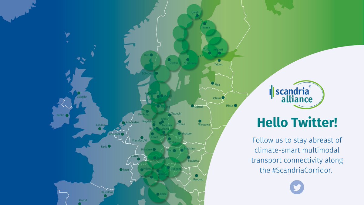 ScandriaAll's tweet photo. The #ScandriaAlliance is now on Twitter! Follow us to stay abreast of climate-smart multimodal transport connectivity along the #ScandriaCorridor. https://t.co/0LR0lhXzg8