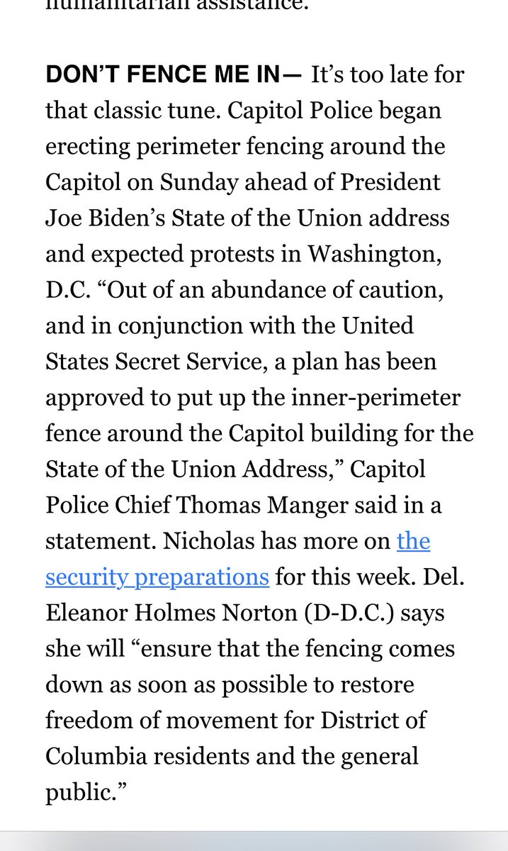 DontFenceTheCap's tweet photo. @EleanorNorton thank you for your leadership! #dontfencethecapitol. https://t.co/Gfy2PwiP9P