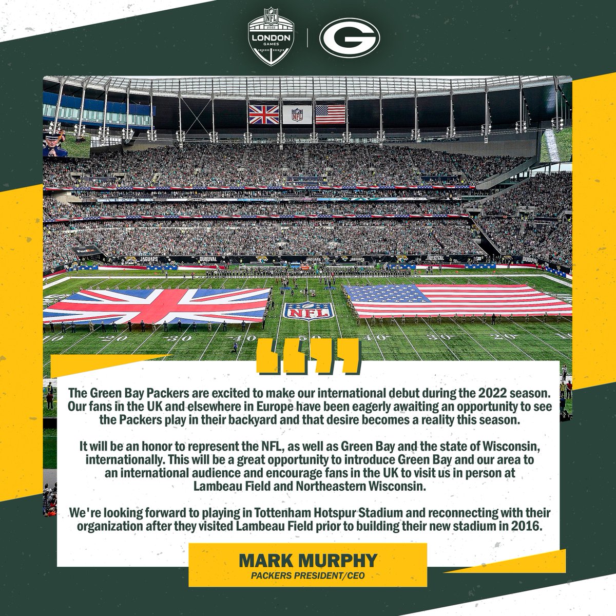 packers's tweet photo. Ready for our debut in the UK! 🇬🇧

#GoPackGo https://t.co/PPjntc4dNS