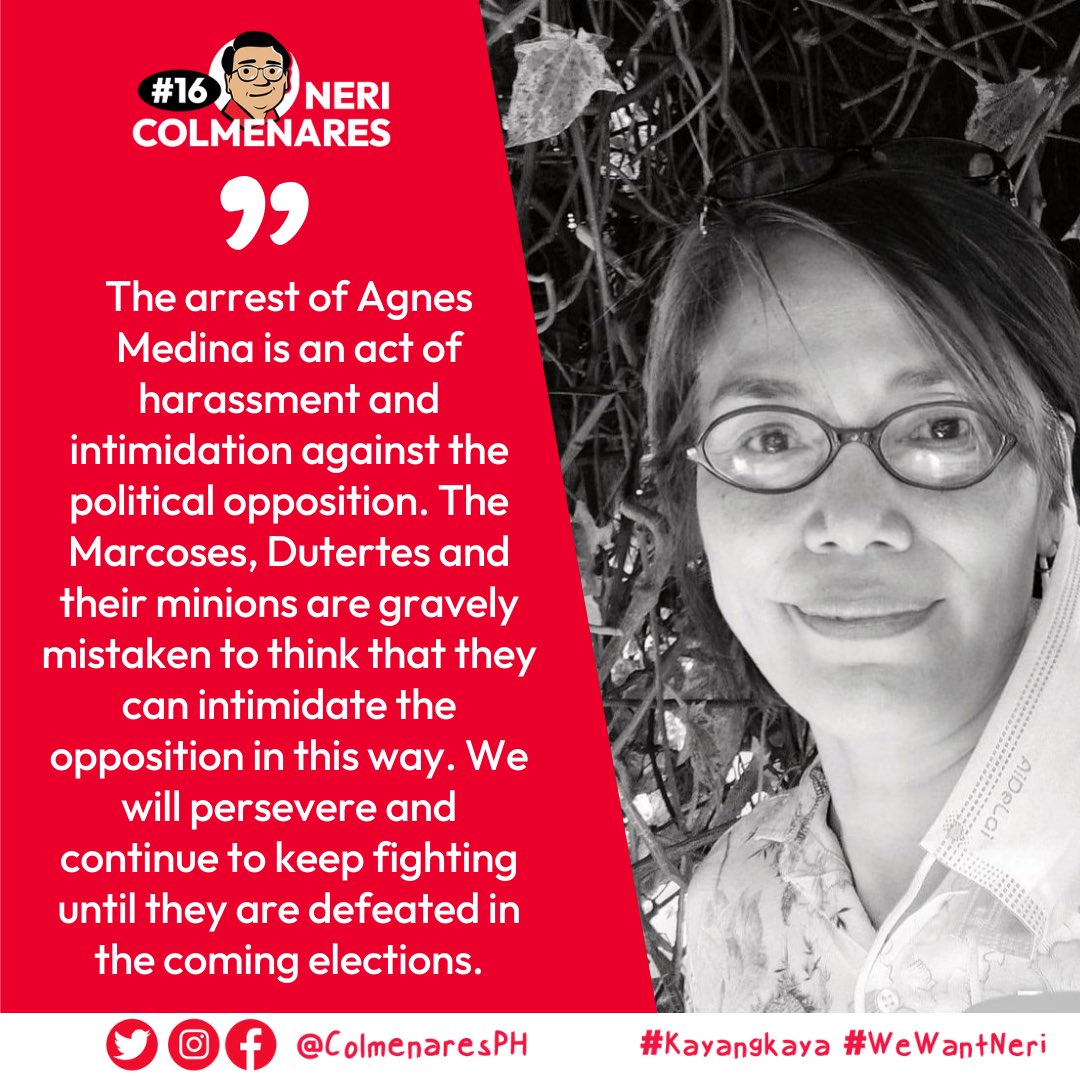 ON THE ARREST OF 1SAMBAYAN ISABELA CONVENOR AND MAKABAYAN REGIONAL COORDINATOR AGNES MESINA

At around 7:30 tonight, Feb. 28, activist Agnes Mesina was arrested by a team of police officers in plainclothes and other unidentified men in Aparri, Cagayan. (1/7)