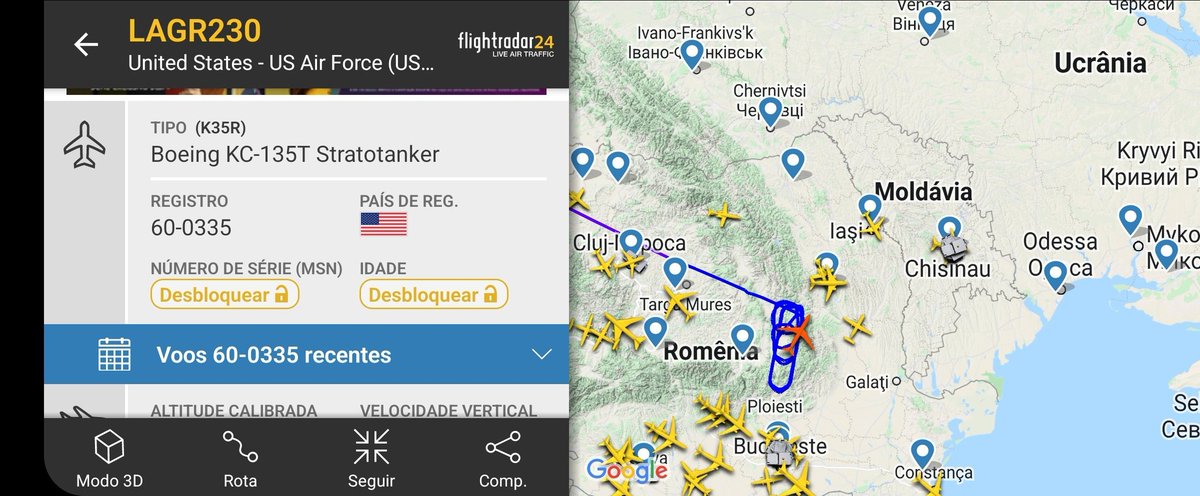 Credigila's tweet photo. Avião de abastecimento da US Air Force no espaço aéreo da Romênia. Ontem eram dois https://t.co/9mhd5Vcv9Z