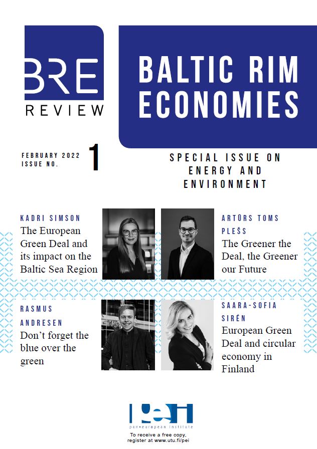 This year's first #BalticRimEconomies 1/2022 is out now! Click below to read the expert articles on #energy and #environment The special issue includes i.e. articles by <a href="/KadriSimson/">Kadri Simson</a>, <a href="/ArtursToms/">Artūrs Toms Plešs</a>, <a href="/RasmusAndresen/">Rasmus Andresen 🇪🇺🏳️‍🌈🇺🇦</a> and <a href="/saarasofia/">Saara-Sofia Sirén 🇫🇮🇪🇺🇺🇦</a>
👉sites.utu.fi/bre/baltic-rim…
#BRE #PanEuropeanInstitute
