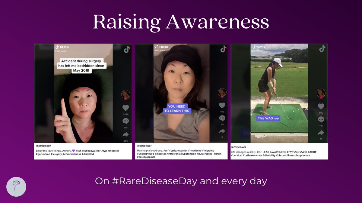 How do you raise awareness when you’re profoundly affected by #spinalCSFleak? One patient shares her experience of how posting on TikTok helps her connect with others and tell her story.
spinalcsfleak.org/raising-awaren…
#rarediseaseday #intracranialhypotension #becauseyourduramaters