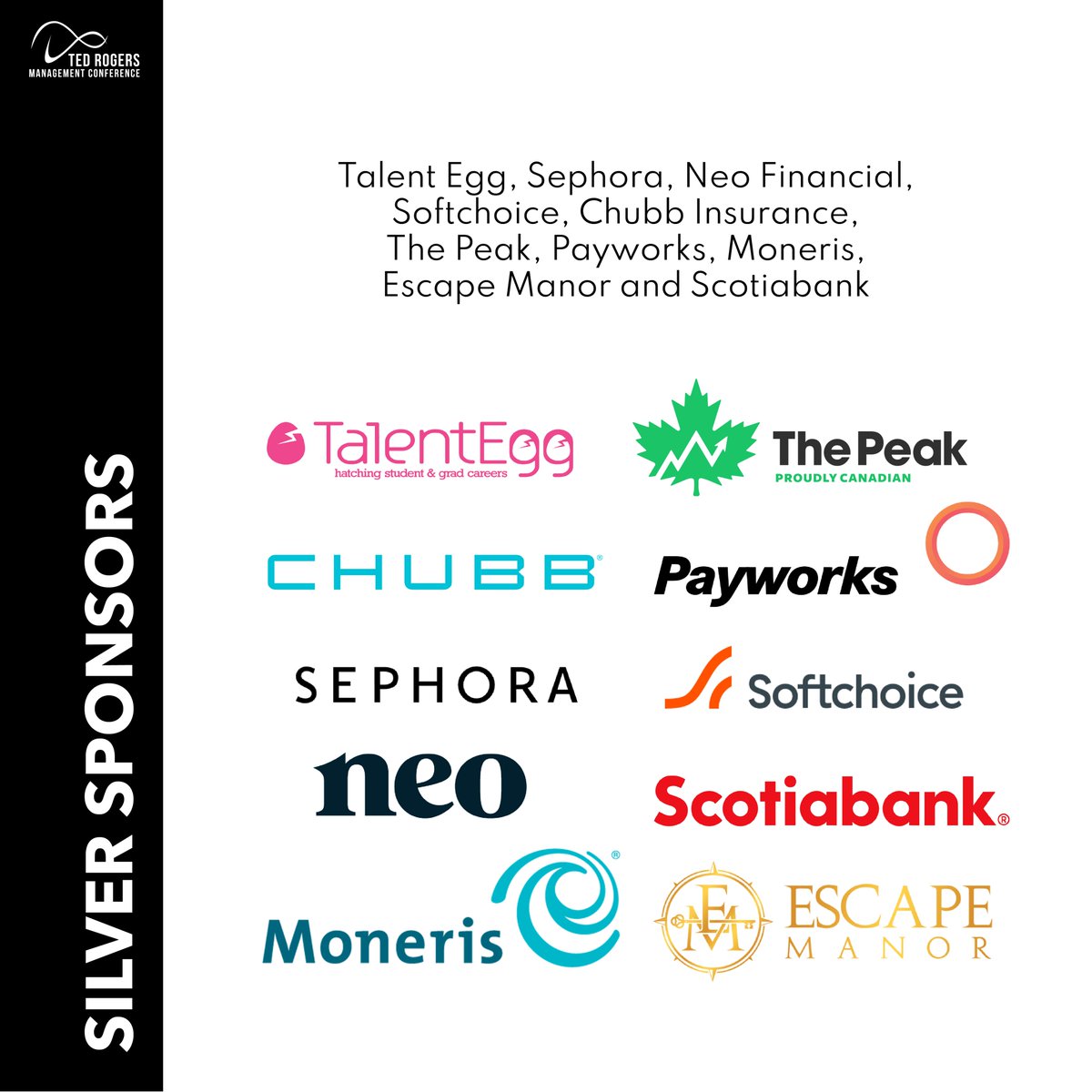 trmcmet's tweet photo. We are excited to announce our Monetary Sponsors for our annual Ted Rogers Management Conference! Thank you for your continuous support and generous contributions towards ensuring the continued success of TRMC. https://t.co/MPSG0Ooosv