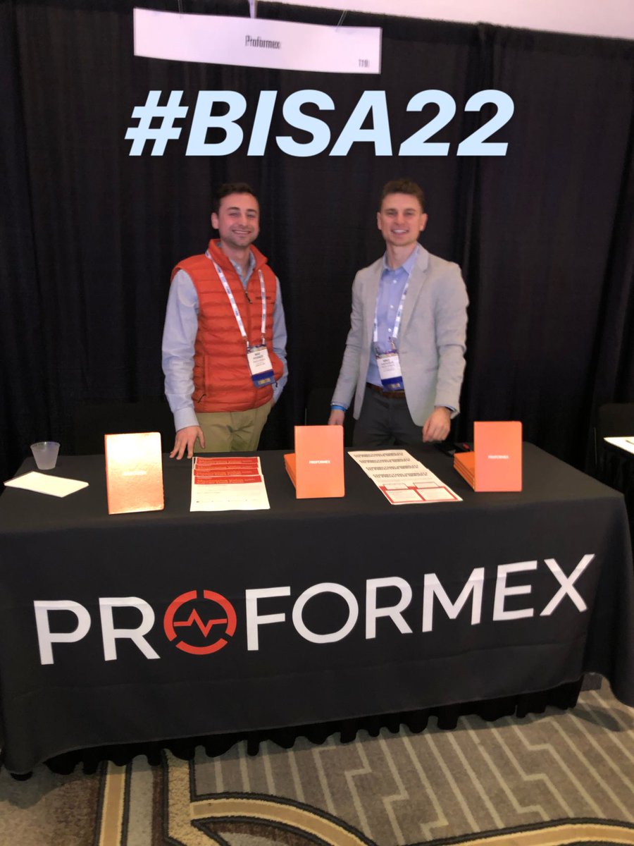 Proformex's tweet photo. Stop by table 19 in the exhibit hall to say hi to #TeamProformex! Grab a $5 Starbucks gift card and an orange notebook while you're there. βπ₯
@BISATweets #ProformexOnTheRoad #BISA2022 #LifeInsurance #InsurTech https://t.co/TuwEu87WF7