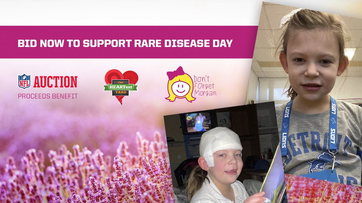 Lions's tweet photo. Help save Morgan’s life. 
 
In honor of #RareDiseaseDay, visit https://t.co/HznQb6oQ0I to donate and help us fund research to cure BPAN: https://t.co/2pDyO9kHZN 
 
#FootballisFamily | @DontForgetMorgan https://t.co/DK30dCPAli