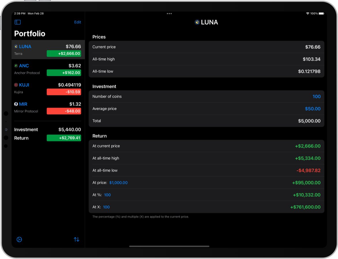 TradeReturnApp's tweet photo. @danku_r @stablekwon @crypto_rudd @YouTube Once you have your $LUNA price prediction 🚀 you can easily see your possible returns using 👉 https://t.co/TT1Bahkg8D https://t.co/NHZf0Xefy7