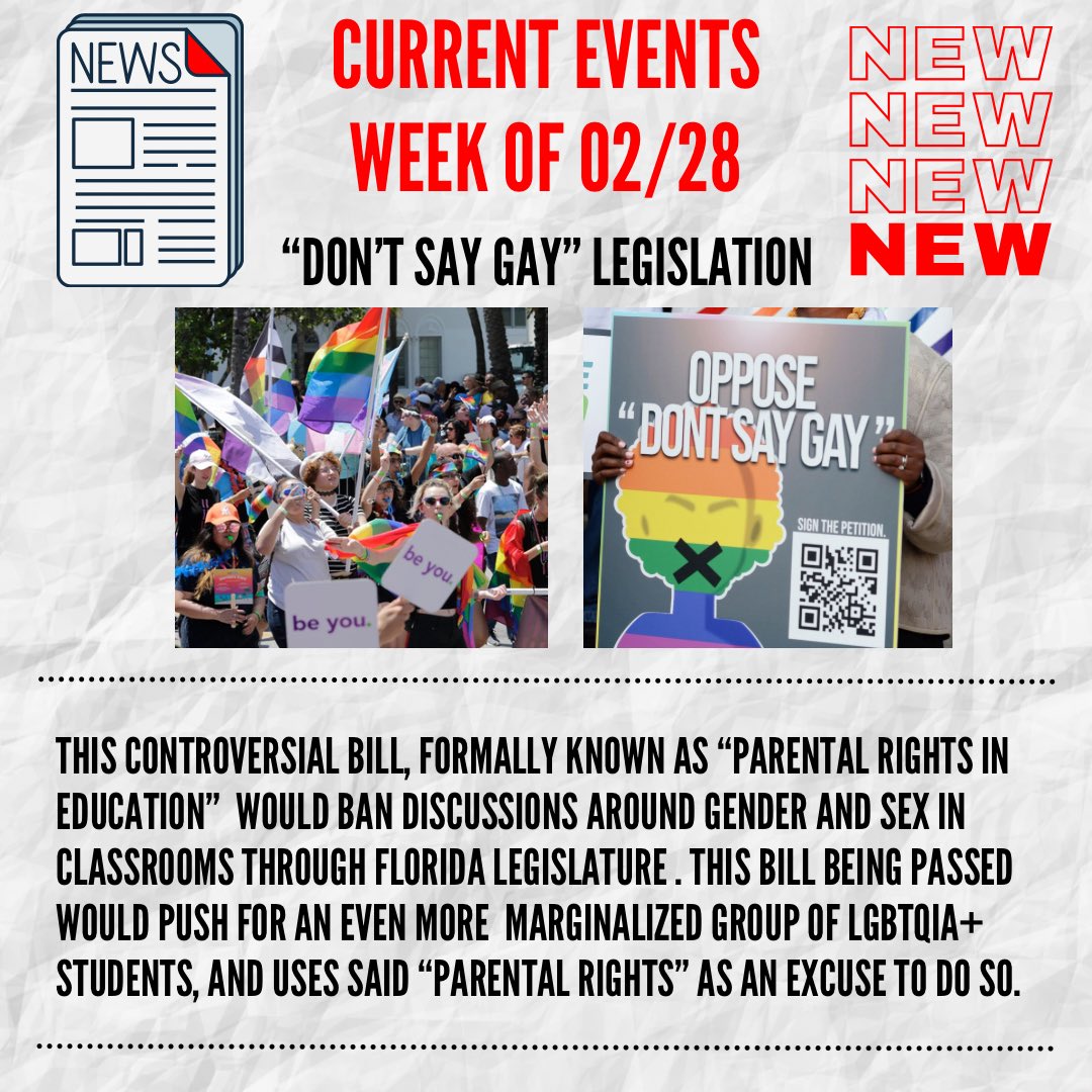 Florida's House of Representatives passed a controversial bill on Thursday limiting when and how teachers and school staff can discuss gender and sexual orientation in the classroom. This bill is unacceptable and puts LGBTQIA+ at an even bigger risk than ever before. #BeAnAlly 🏳️‍🌈