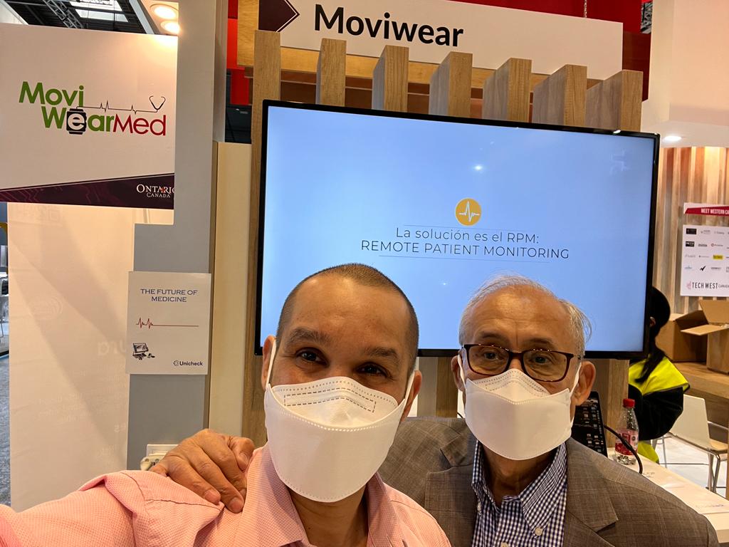 We’re live at <a href="/GSMA/">GSMA</a>
 #MWC22 #Barcelona!!. <a href="/JacobMoshinsky/">Jacob Moshinsky</a>
 &amp; the <a href="/MoviWear/">MoviWear</a>
 team are at the <a href="/investontario/">Invest Ontario</a>
 booth. Check out our #RPM #5G #Medical at 7E41 in Hall 7. tiny.one/MoviWearMWC  #CanadaMWC. Our #RPM #5G #AI platform will on display.  #MedTech tinyurl.com/Moviwear-Press