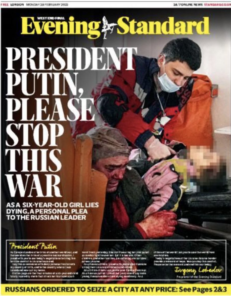 PippaCrerar's tweet image. Russian-born millionaire Lord Lebedev, close friend of Boris Johnson and son of an ex KGB agent, urges Putin to stop his war. 

“As a Russian citizen I plead with you to stop Russians killing their Ukrainian brothers and sisters. As a Brit I ask you to save Europe from war”.