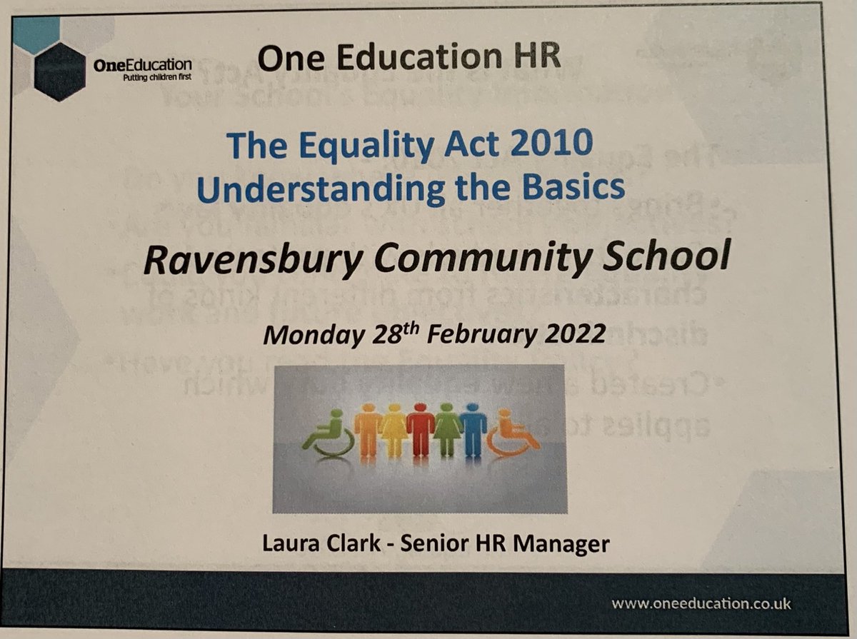 Laura_OneEd's tweet photo. Great staff engagement at this morning’s ⁦@OneEducationHR⁩ #EqualityAct training!👍Really enjoyable session, thanks for having me ⁦@RavensburyComm1⁩ Thanks also to DHT Mrs Thewlis for the guided tour; what a lovely school! 😊💙 #equality #equalityduties https://t.co/ePySEIMRM5