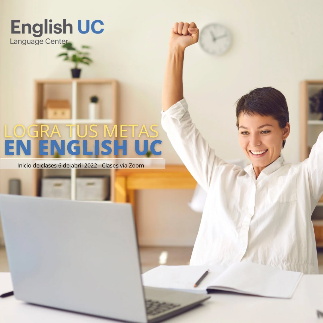 EnglishUC_'s tweet photo. ¡Ya estamos de vuelta! Vive la experiencia de estudiar inglés junto a English UC. 
50 horas cronológicas y tus clases vía zoom. 
Próximos inicio de clases este 6 de abril 📚
Alcanza tus metas este 2022 🌎✈️ 
https://t.co/gSRc7s6NnO https://t.co/RKZ3SU7g68