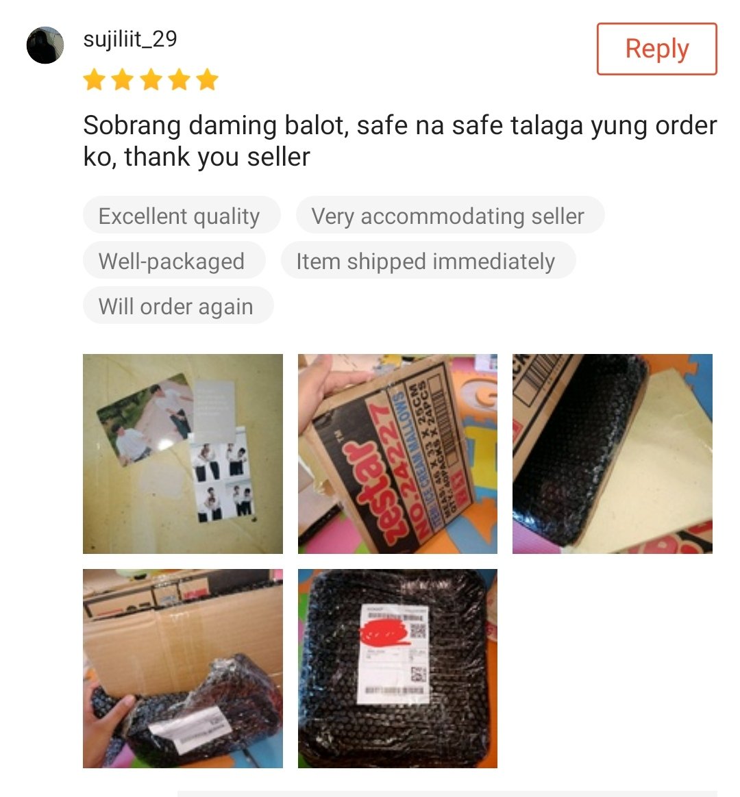 _minwonhaooo's tweet photo. direct shopee order feedback. ineensure ko talaga safety ng items niyo actually kaya ko pang lagyan ng hollow blocks sandwich yan ems #JaPFB https://t.co/speyprDL25