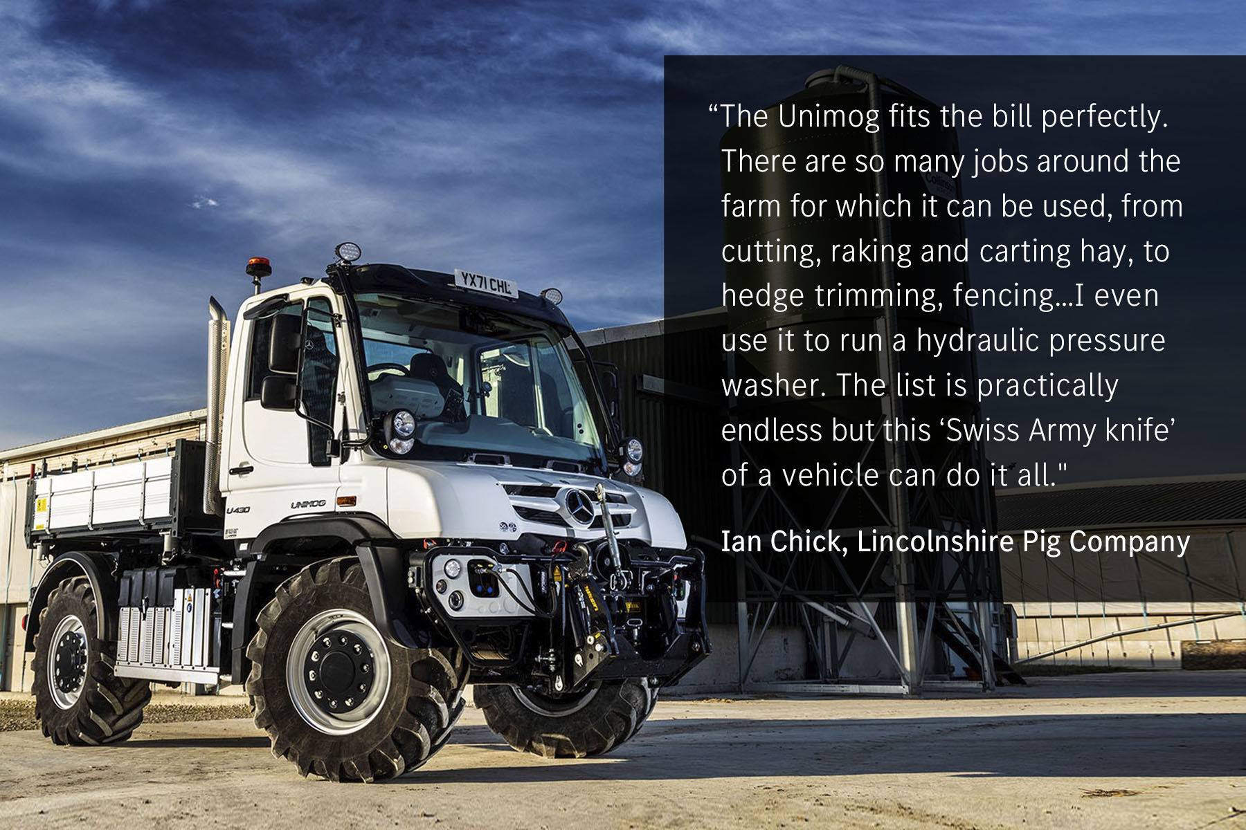 Unimog Official UK on X: Farm owner Ian calls up a Mercedes-Benz Unimog  from @SCTUnimog for work on the family pig farm, Lincolnshire Pig Company.  Read the full story here >