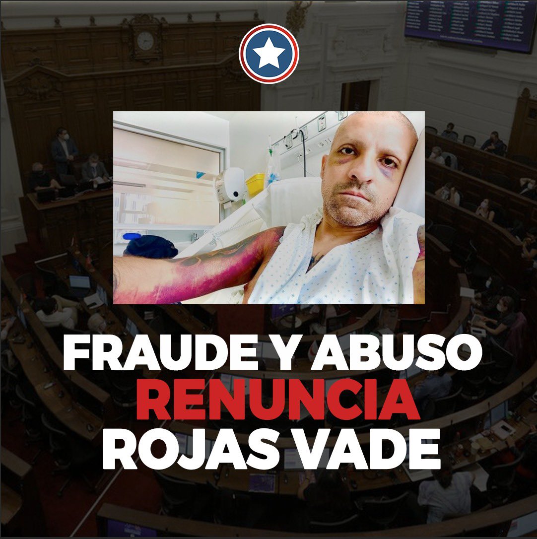Han sido millones los que #RojasVade ha robado en la Convención. No queremos más estafadores ni Convencionales que dañen al país. Por el bien de Chile, pedimos la renuncia y la devolución inmediata.
