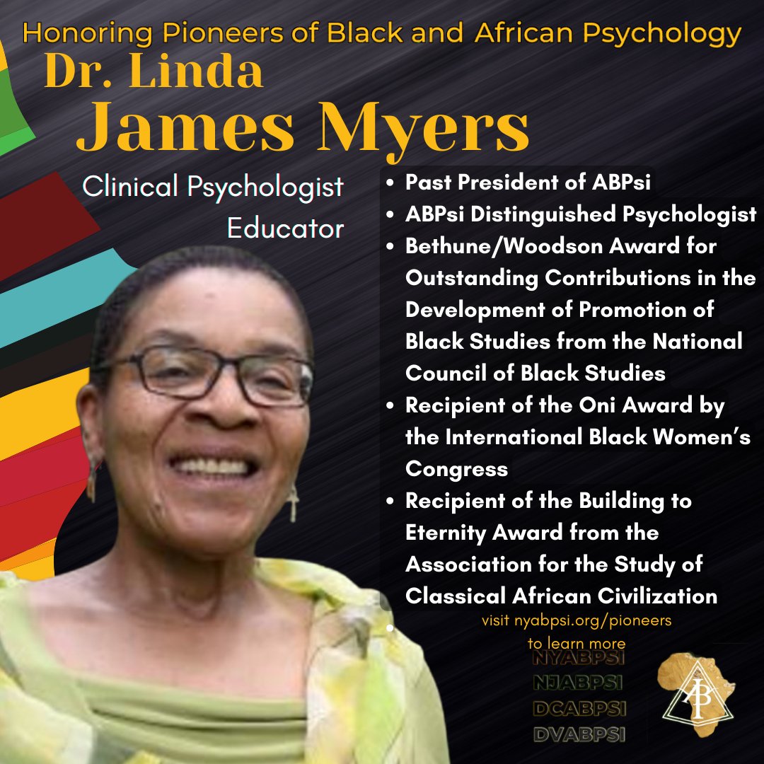 nyabpsi's tweet photo. Our Black History Month Celebration continues! Check out Today's Featured Pioneers in Black and African Psychology:
https://t.co/zd0eVBWRIS
#abpsieasternregion #blackpsychologypioneers #celebratebhm #BHMPsychologyPioneers

https://t.co/Tr131igsXd https://t.co/ppifNR697L