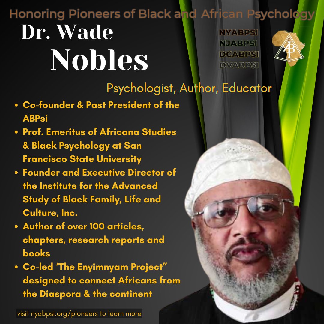 nyabpsi's tweet photo. Our Black History Month Celebration continues! Check out Today's Featured Pioneers in Black and African Psychology:
https://t.co/zd0eVBWRIS
#abpsieasternregion #blackpsychologypioneers #celebratebhm #BHMPsychologyPioneers

https://t.co/Tr131igsXd https://t.co/ppifNR697L