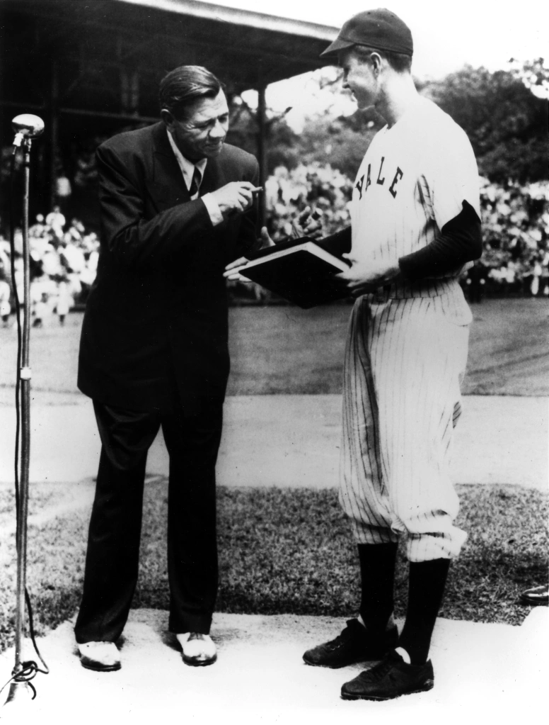 since_1775's tweet photo. George Bush hitting the Babe for an autograph... https://t.co/7kvfCMiHh2