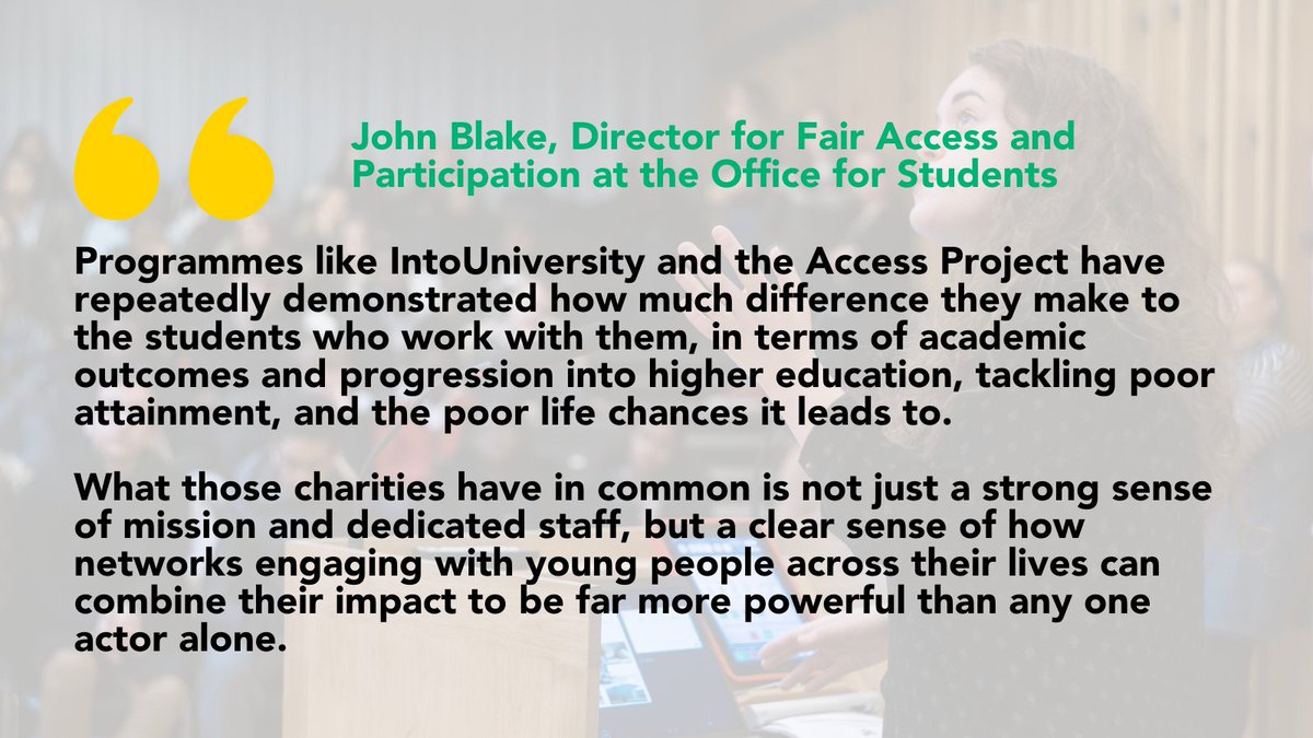 Director for Fair Access & Participation at @officestudents @johndavidblake had this to say about our work (and also @IntoUniversity).

You can read his full speech on @ImpetusPEF website here: bit.ly/35AcjP0