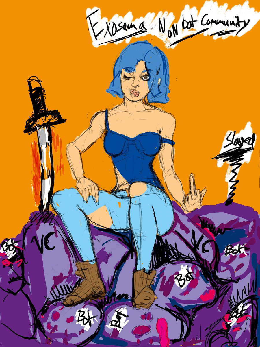 Carvedinstone2's tweet photo. Choose a community with real people that care for each other, or you will end up as a decapitated monster. 

Bots will get snapped by @TiggersCrypto @DonnieBigBags @LuigiL1985 @justinecruzart and the rest of the @ExosamaNFT community! https://t.co/iHSeBc4xcA
