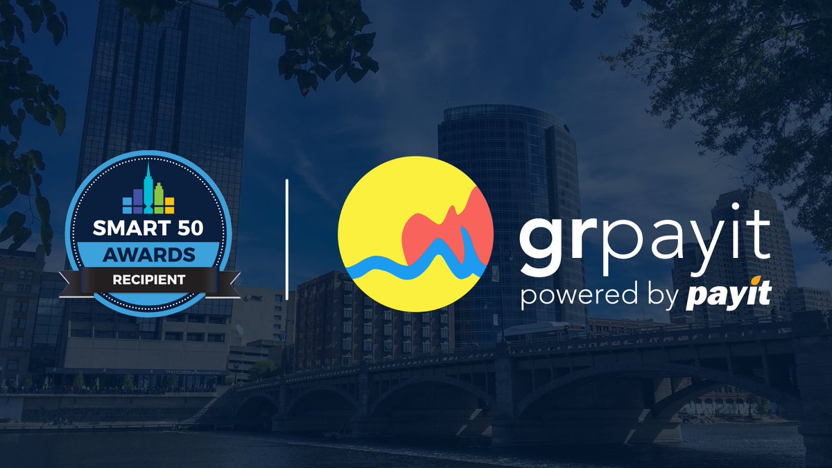payitgov's tweet photo. Congratulations to the City of Grand Rapids (@CityGrandRapids) on being selected as a @smartcityc Smart 50 Award recipient! Learn how the GR PayIt digital solution has helped lower costs and reduce the City's carbon footprint: https://t.co/7GjLJhdtUc https://t.co/lfLkwjlQ6k