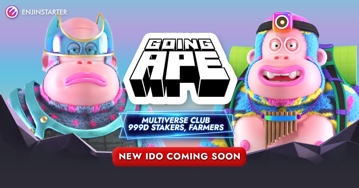 enjinstarter's tweet photo. Enter the Ape Metaverse!
#Enjinstarter 🤝 @GoingApe_io

Going ape is creating an NFT-powered virtual world powered by the Ethereum blockchain and digital currency. It holds a collection of 10,000 evolutionary NFTs that are all one-of-a-kind.

🗓 #IDO Coming Soon https://t.co/7z5ItiQVcw