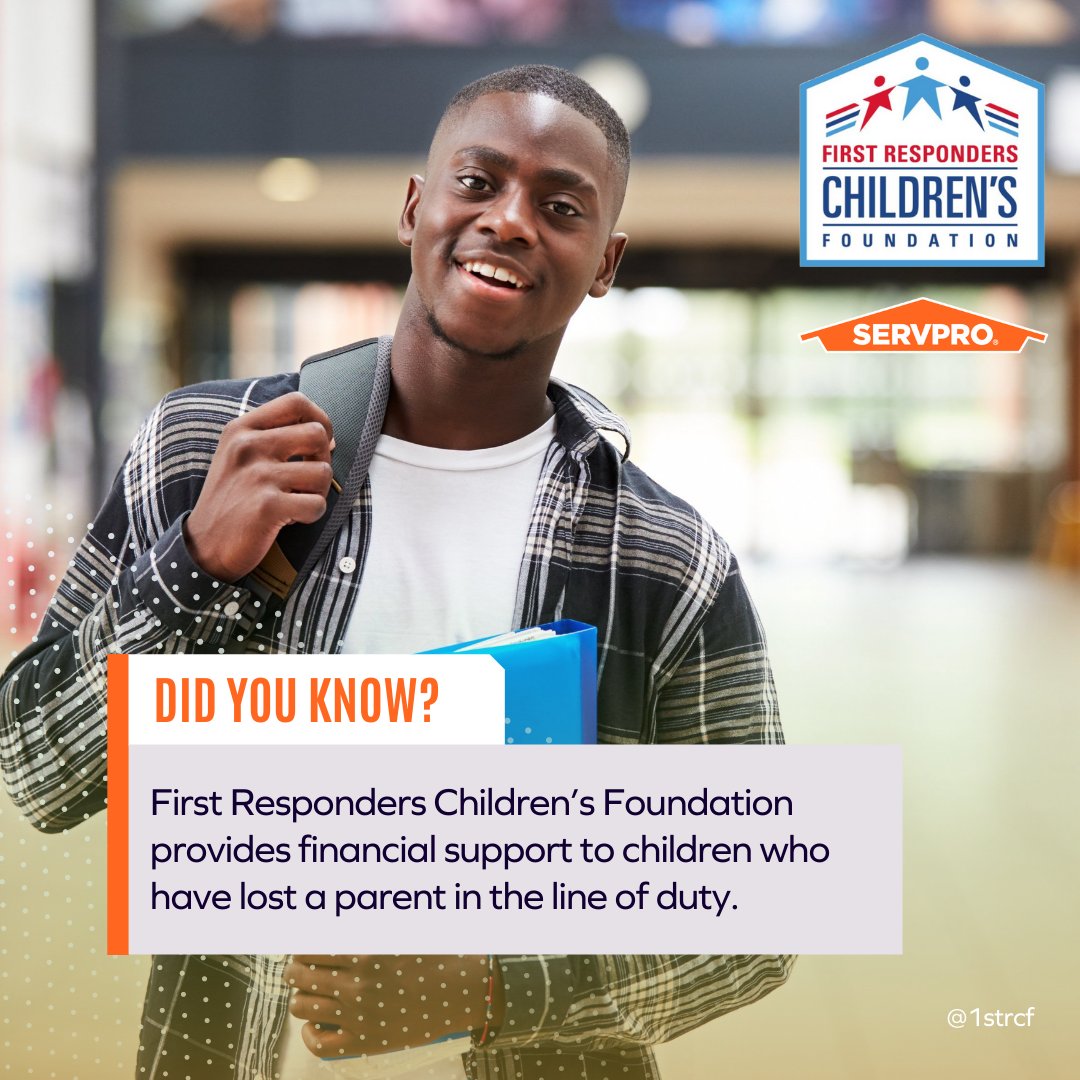 SERVPROGlenview's tweet image. In 2020, our partner the First Responder Children&apos;s Foundation impacted 530,000 first responder children. 

FRCF provides the following:
Scholarship
Financial Assistance
Bereavement Assistance
Mental Health
Toy Express and more

Learn how you can help --&amp;gt; bddy.me/3st7PCR