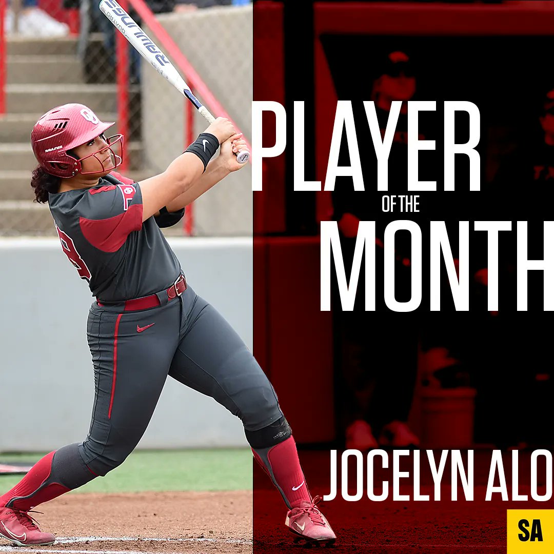 SoftbalAmerica's tweet photo. The most feared hitter in the country. 🔥

@OU_Softball's Jocelyn Alo is our top player for the month of February.

Top 10 ranking: https://t.co/yKH9qYzhsw https://t.co/lIIdewOyS3